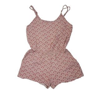 H&M Geometric Adjustable Strap Tank Shorts Romper Rust Red Size 8